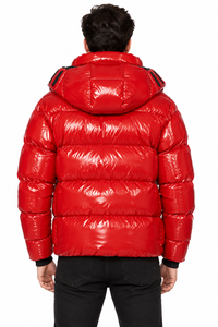 Veste matelassée brillante pour homme, style streetwear, épaisse et rembourrée, pour l'hiver, vente en gros et commandes personnalisées - Product Image 2