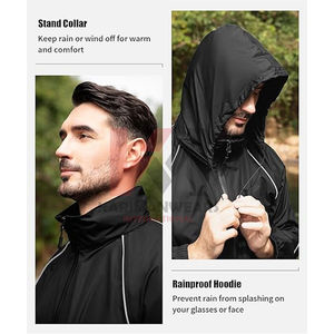 Ropa Deportiva Impermeable, Chaqueta Cortavientos, Chándal para Hombre, Sudadera con Capucha y Pantalones para Correr, Proveedor OEM - Product Image 4