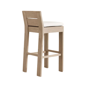 Taburete de Bar Moderno y Minimalista para Exteriores, de Madera de Teca Sólida, Resistente a los Rayos UV, con Cojín, Altura de Barra, Premium, para Patio, Hogar, Bar, Hotel - Product Image 4
