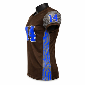 Maillot de football américain personnalisé pour hommes, respirant, en mesh, col en V, uniforme d'équipe, camouflage, manches courtes, imprimé par sublimation, OEM - Product Image 5