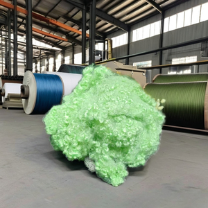 Fibra Vikohasan de Alta Calidad, Color Verde, Grado A, Hueca, Siliconada, Reciclada GRS, Fibra PSF para Rellenar Juguetes, Almohadas y Cojines - Product Image 1