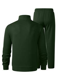 Conjunto Deportivo para Hombre, Estilo Jogger, Corte Ajustado, Color Verde con Franjas Blancas, Diseño Personalizado con su Propio Logotipo - Product Image 3