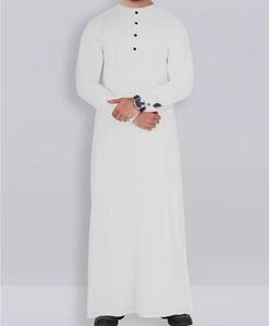 Luxury Vintage Kuwait Style Solid <b>Men</b> Islamic Thobes Jubbah 2024 High Quality Polyester Lightweight Breathable for <b>Thobe</b> Plus - Product Image 6