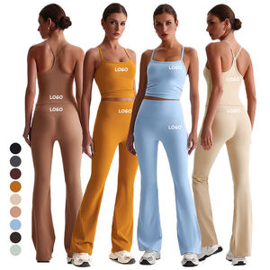 New <b>Seamless</b> Ribbed High-Elasticity 2-Piece Sportswear Set Quick-Dry Zip-Up Hoodie with Tight-Fit <b>Leggings</b> Women's Yoga Set - Product Image 2