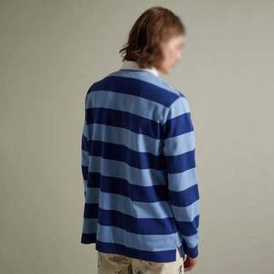 Chemise à manches longues pour homme, style streetwear décontracté, respirante, séchage rapide, tricotée, écologique, compressée, couleur contrastée, rugby - Product Image 5