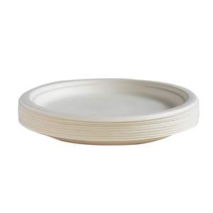 Platos desechables de bagazo de 12 pulgadas, biodegradables, de papel de caña de azúcar, de proveedor indio para exportación a granel. - Product Image 3