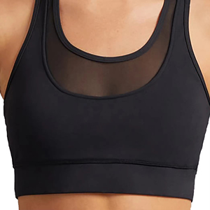 Soutien-gorge de sport respirant pour femme, idéal pour le fitness, le yoga et la course à pied, avec maintien moyen, coussinets amovibles et logo frontal - Product Image 1