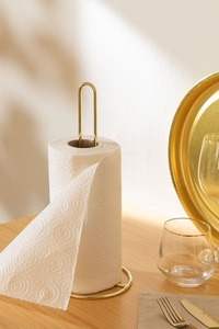 Vintage Metal <b>Paper</b> <b>Towel</b> <b>Holder</b> Freestanding Kitchen Countertop Tissue Roll Stand with Bird Decor - Product Image 3