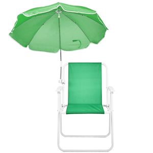 Sedia da Spiaggia Pieghevole Leggera e Portatile con Ombrello per Adulti, Capacità 120 kg, in Tessuto Oxford per Viaggi, Picnic e Concerti - Product Image 2