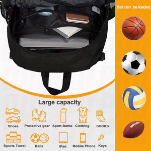 Custom Portable Large Capacity Sports <b>Ball</b> Bag with Shoe Compartment Basketball Soccer Volleyball <b>Training</b> Backpack Waterproof - Product Image 3