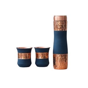 Traditional Indian Floral Printed Pure Copper <b>Water</b> <b>Bottle</b> and Tumbler Cups Set <b>Custom</b> Design Drinkware - Product Image 6