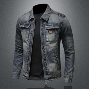 DAIZEN STAR INTERNATIONAL Men's Regular Fit Denim Jacket Solid Color Button Closure Distressed Wash Casual Style Winter Wear - Product Image 4