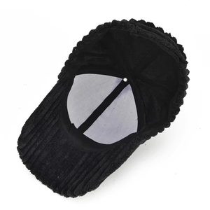 Customised Warm Corduroy Baseball Cap Custom Logo Winter Adjustable Thick Common 6-Panel Unisex Blank <b>Hat</b> Outdoor Use Metal - Product Image 3