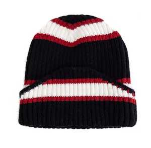 Unisex Solid <b>Beanie</b> Hat 100% Polyester Adjustable Breathable <b>Waterproof</b> Winter Knit Gray Turquoise Black Contrast Color Casual - Product Image 3