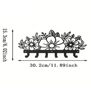 CIFbuy Floral Theme Metal <b>Wall</b> Hanger Entryway <b>Storage</b> Decor with Mail & Key Organizing Features TikTok for Temu Pick up Service - Product Image 6