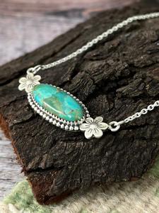 Collar de Turquesa Kingman Hecho a Mano, Plata de Ley, Estilo Boho del Suroeste, Joyería de Diseño, Regalo para Ella - Product Image 4