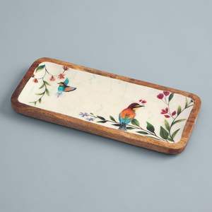 Plateau rectangulaire en bois émaillé Canary, fait main, plus durable et fiable, plateau décoratif pour hôtels et cafés - Product Image 4