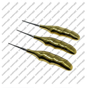 High German Quality 3 Pcs Set Dental Root Elevators Oral Surgery PDL Luxating <b>Tooth</b> Loosening Blacked Handles Manual - Product Image 5