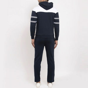 Sporty look Men's Heavy GSM Two Tone Tracksuit set Elastic waist <b>Trouser</b> Regular Fit Men's Full Zipper Tracksuit With Drawstring - Product Image 4