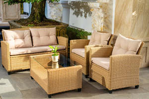 Ensemble de meubles de jardin en rotin PE pliable moderne pour l'extérieur, fabrication vietnamienne, livraison rapide, emballé dans une boîte en carton - Product Image 3