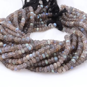 Perles de pierres précieuses labradorite rondelle à facettes naturelles 6-7mm 13 pouces pour la fabrication de bijoux pierres précieuses naturelles - Product Image 1