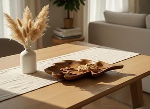 Plateau de service décoratif en bois d'acacia fait main, plateau de présentation alimentaire, plat à collation poli pour la décoration moderne de la maison, Art Déco - Product Image 2