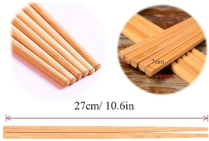Palillos de Bambú Natural – Palillos de Madera Largos, Ligeros y Reutilizables para Sushi Japonés, Comida Coreana y Uso Diario - Product Image 4