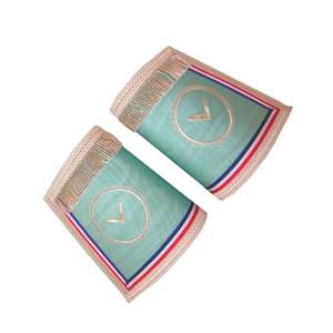 Guantes Masónicos de Primera Calidad con Símbolo de Compás y Escuadra Bordado, Puños de Algodón de Alta Calidad - Product Image 3