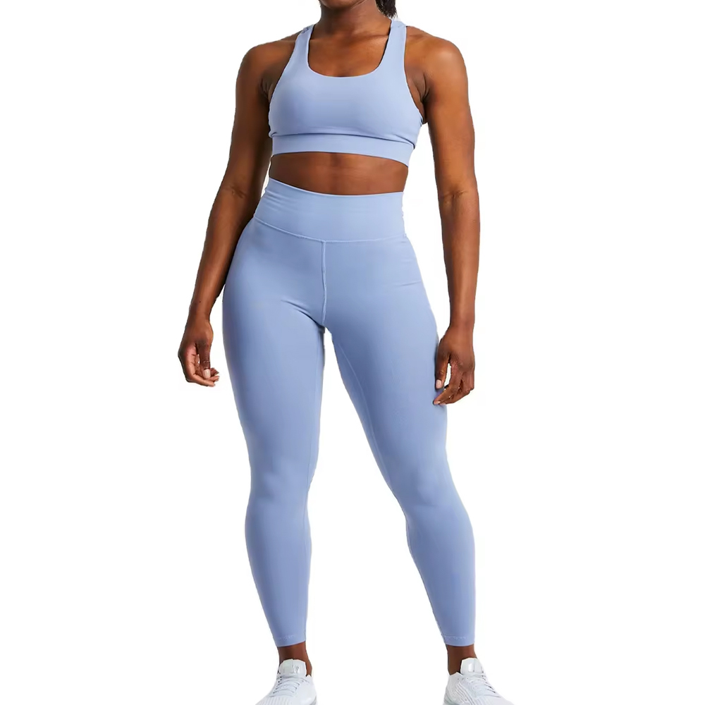 Wholesale Women Yoga Set Quick Dry Seamless 2 Piece Workout Fitness Gym Wear Sports Bra and Leggings Custom Logo Yoga Set Women