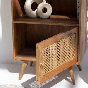 Étagères bibliothèque Vandana Merino Vista en rotin et bois de manguier – Design moderne et naturel pour le rangement - Product Image 2