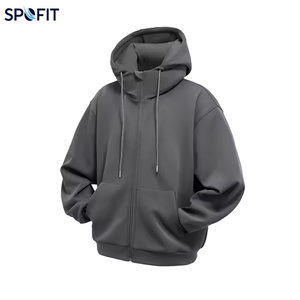 Custom Heavyweight Full Zip Hoodie with Chenille Embroidery Patch Oversized Cotton Fleece Streetwear Jacket OEM Manufacturer - Product Image 6