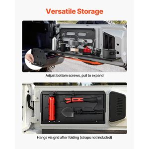 Tavolino per Portellone Jeep Wrangler JK 2007-2024, Capacità 88 Libbre, Acciaio al Carbonio, Pieghevole, Pannello Molle, Tavolo Ribaltabile per Accesso Porta Posteriore - Product Image 3