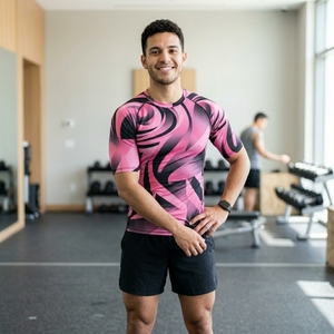 Custom Men High Performance Compression <b>Shirt</b> <b>Half</b> <b>Sleeve</b> Running Training Athletic Sportswear - Product Image 1
