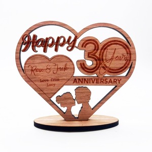 Personalized Engraved Polished Wooden Heart Nautical Style Home Decor Gift with Custom Color Size for <b>Girlfriend</b> Valentine's Da - Product Image 1