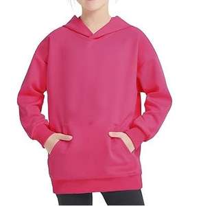 เสื้อฮู้ดเด็กผู้หญิงสีชมพูแบบขายส่ง ผ้าฝ้ายเฟรนช์เทอร์รี่เนื้อนุ่ม ระบายอากาศได้ดี - Product Image 4