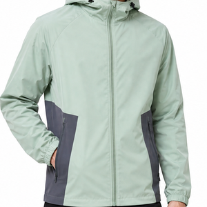 Premium Men's Windbreaker <b>Jacket</b> Two Tone Contrast Side Panel <b>Waterproof</b> Sleeve <b>Light</b> Green Outdoor <b>jacket</b> - Product Image 2