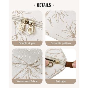 Borsa da Viaggio per Trucco da Donna di Grande Capacità, Impermeabile, Portatile, con Apertura Piatta per Cosmetici e Articoli da Toeletta, Design con Motivi - Product Image 2