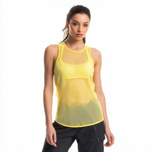 Camiseta sin mangas de malla transparente de alta calidad para mujer, 100% poliéster, de secado rápido y transpirable. - Product Image 4