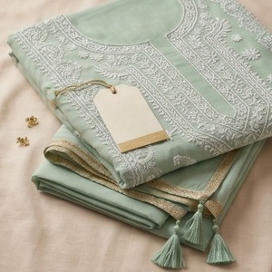 Conjunto de Ropa Tradicional Elegante para Mujer, Estilo Chikankari, Color Menta - Product Image 2