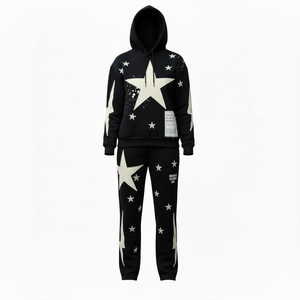 Trending Custom Star Graphic Tracksuit <b>Men</b> <b>Pullover</b> Hoodie Sweatpants Premium Streetwear Two Piece Jogging Set For Unisex - Product Image 1