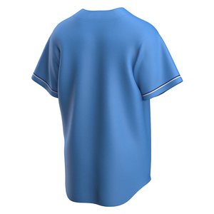 เสื้อเบสบอลชาย สีฟ้าอ่อน แขนสั้น ติดกระดุมด้านหน้า ปักโลโก้ ทรงปกติ ผ้าโพลีเอสเตอร์ เสื้อผ้าสำหรับผู้ใหญ่ - Product Image 2