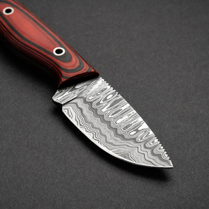 Cuchillo de Caza y Desollador de Acero de Damasco Forjado a Mano con Hoja Fija y Mango G10, ODM OEM, Regalo de Cumpleaños Perfecto para DIY - Product Image 5