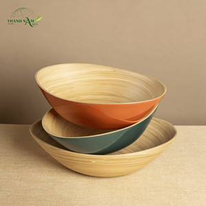 ชามไม้ไผ่ขายส่ง เป็นมิตรกับสิ่งแวดล้อม ภาชนะใส่อาหารจากธรรมชาติ สำหรับใช้ในบ้าน ร้านกาแฟ และร้านอาหาร - Product Image 2