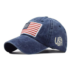 Gorra de Béisbol de Mezclilla Bordada con la Bandera de EE. UU., Unisex, Ajustable, de 6 Paneles, Estilo Casual de Algodón para Adultos - Product Image 1
