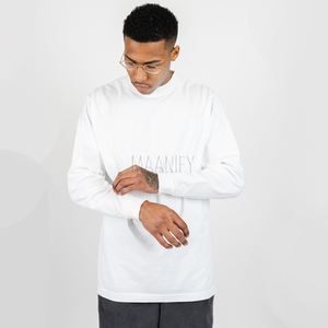 เสื้อยืดแขนยาวผู้ชายทรงโอเวอร์ไซส์ สตรีทแวร์ ผ้าฝ้าย คอกลม หนานุ่ม แบบเรียบง่าย สไตล์วินเทจ ลุคฮิปฮอป แฟชั่น - Product Image 4