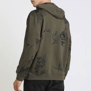 Sweat à capuche pour homme style vintage usé, streetwear, coupe oversize, tissu tissé, logo personnalisé, délavé à l'acide, coupe classique, 100% coton - Product Image 3