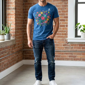 เสื้อยืดปักลายสั่งทำพิเศษ เนื้อผ้าฝ้ายใส่สบาย ทรงพอดีตัว ดีไซน์ทันสมัย เหมาะสำหรับใส่ทุกวัน - Product Image 3