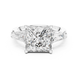 Anillo de Compromiso, Boda o Promesa con Tres Diamantes Cultivados en Laboratorio, Corte Marquesa de 4 Quilates, Oro de 14K, Certificado IGI, Piedras Grandes - Product Image 2