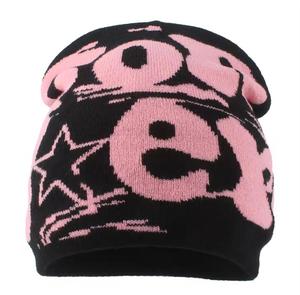 Bonnet unisexe en tricot jacquard à rabats pour les oreilles, motif rayé, 100% acrylique, bonnet d'hiver décontracté pour enfants, réglable - Product Image 1
