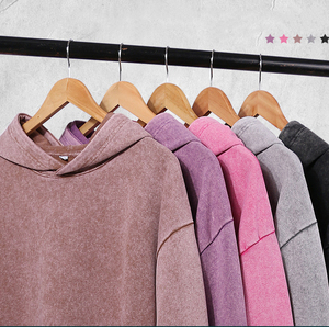 Sweat à capuche homme de haute qualité 400 g/m² en molleton bouclette, sans cordon, effet vieilli et délavé à l'acide, style vintage - Product Image 6
